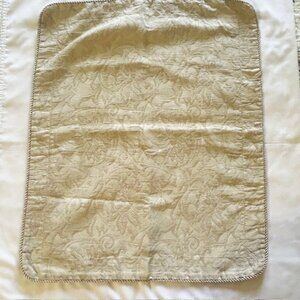 Burlington Jacquard Pillow Cover Shams 2 Large Cream Corded Edges 27.5 x 22.7 in